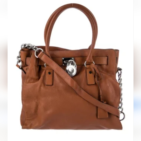 Michael Kors Handbags - Michael Kors Cognac Leather Shoulder Bag Handbag Carmel Tan